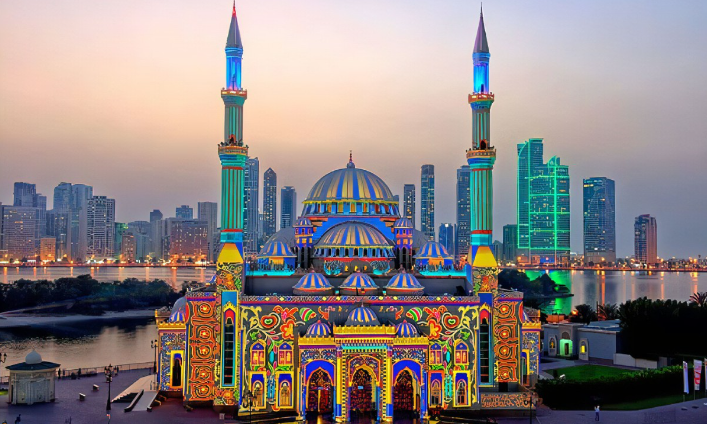 民族文化资源:迪拜音乐喷泉,阿布扎比大清真寺(一座宏伟的清真寺