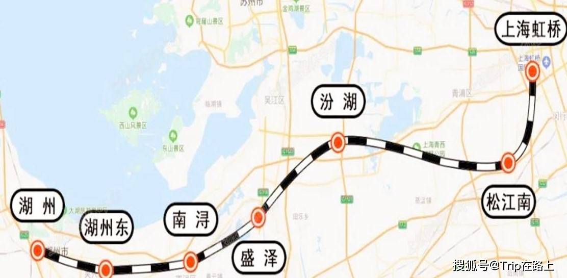 沪苏湖高铁是长三角城际轨道交通网中的骨干线路,连接上海,苏州,湖州