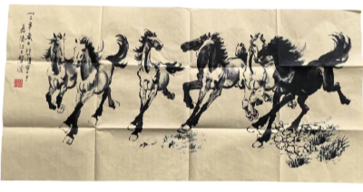 【版画】【一灯】b8712〈徐悲鴻〉馬図 中国画 木版 徐悲鸿《平原奔马》 - 木版水印作品- 荣宝斋官网