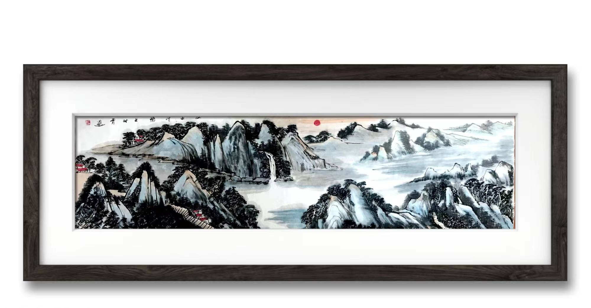 王树青客厅六尺山水画观赏