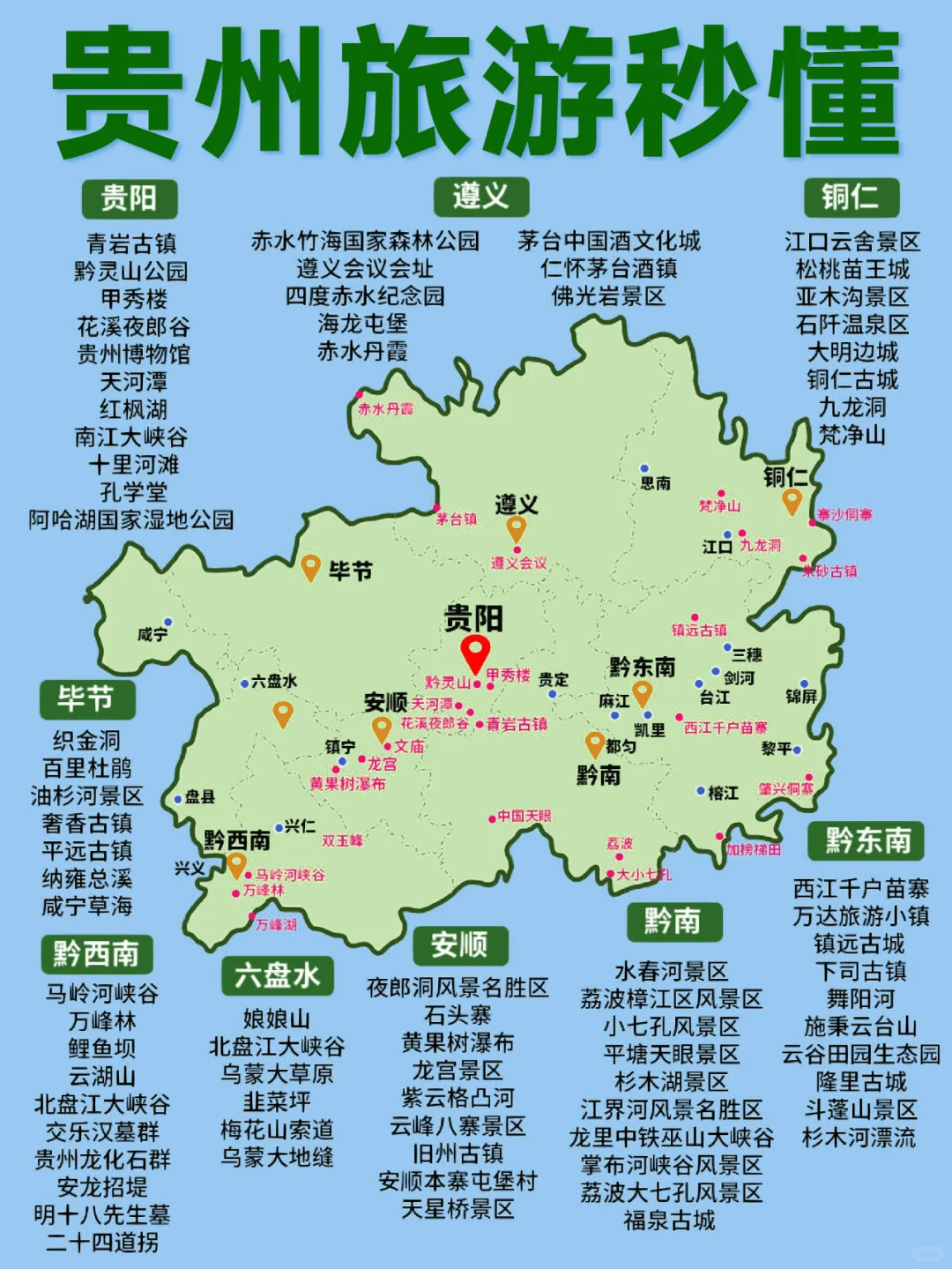 附贵州地图 超全攻略,看完直接出行