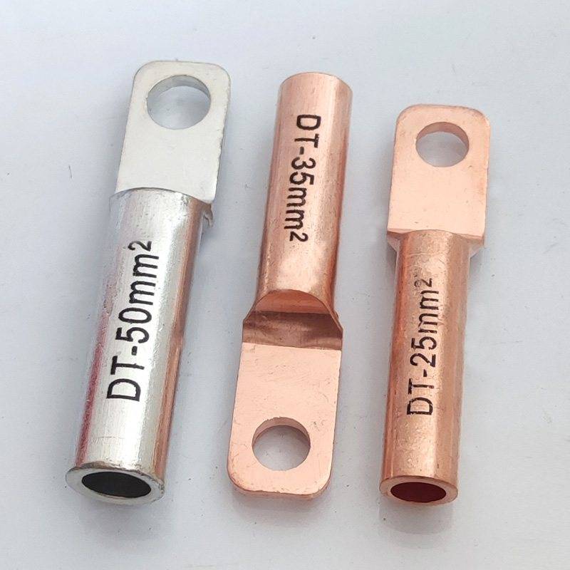 国标dtf方头铜鼻子t2紫铜镀锡铜接线端子空开断路器铜端子dtf窄头接线