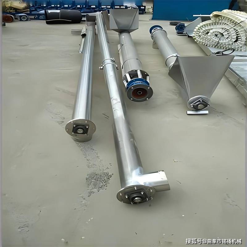 165筒式倾斜送料机沙石颗粒u型螺旋输送机水泥粉斜管上料机