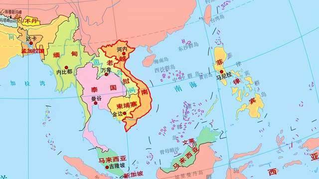 越南周边地图2 越南的南向扩张我们来分析一下当时的各国实力对比