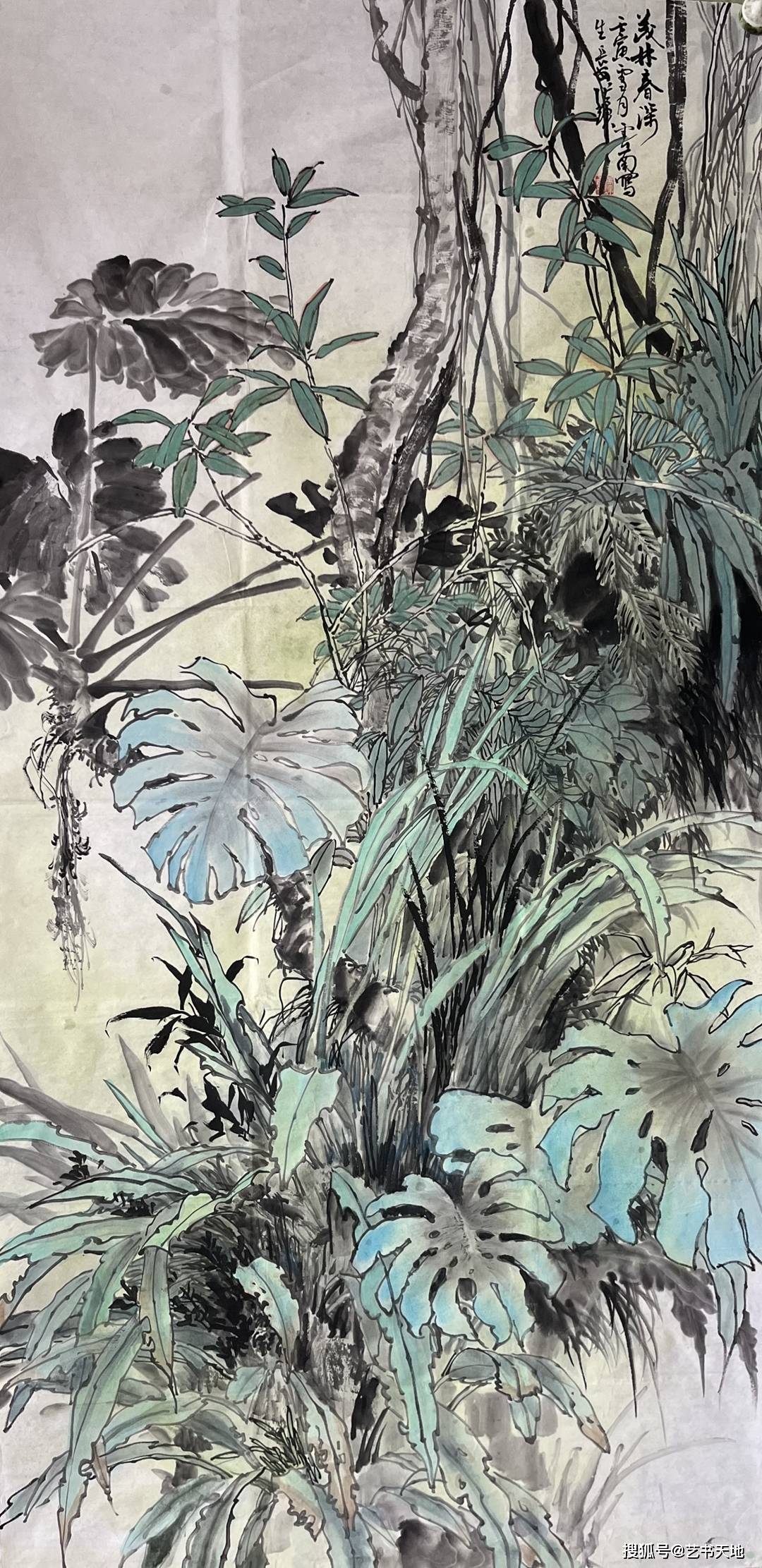 作者 :张辉 名称:《茂林春深》(国画) 规格 :180cm-90cm作者 :郭少雄