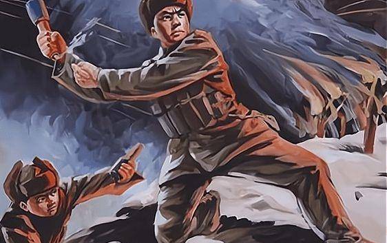 说时迟那时快,黄继光拖着伤躯,撑起双臂从原地跃起,用他的胸膛挡在