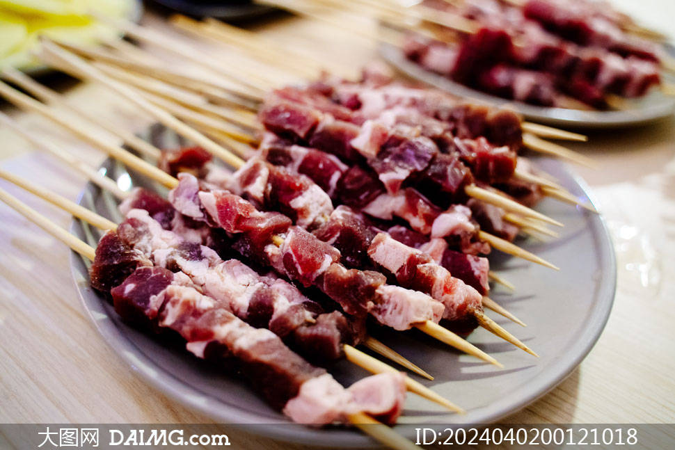 烧烤店美食羊肉串图片素材