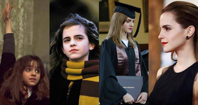 至于演员艾玛·沃森特,简直是从小美到大,小的时候活泼可爱,长大了