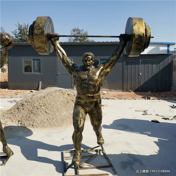 玻璃钢仿铜运动人物雕塑校园体育景观装饰摆件
