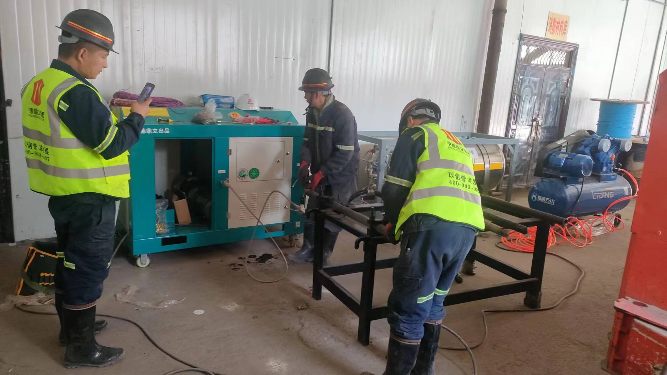 中德鼎立新疆乌鲁木齐某煤矿二氧化碳气体设备调试现场