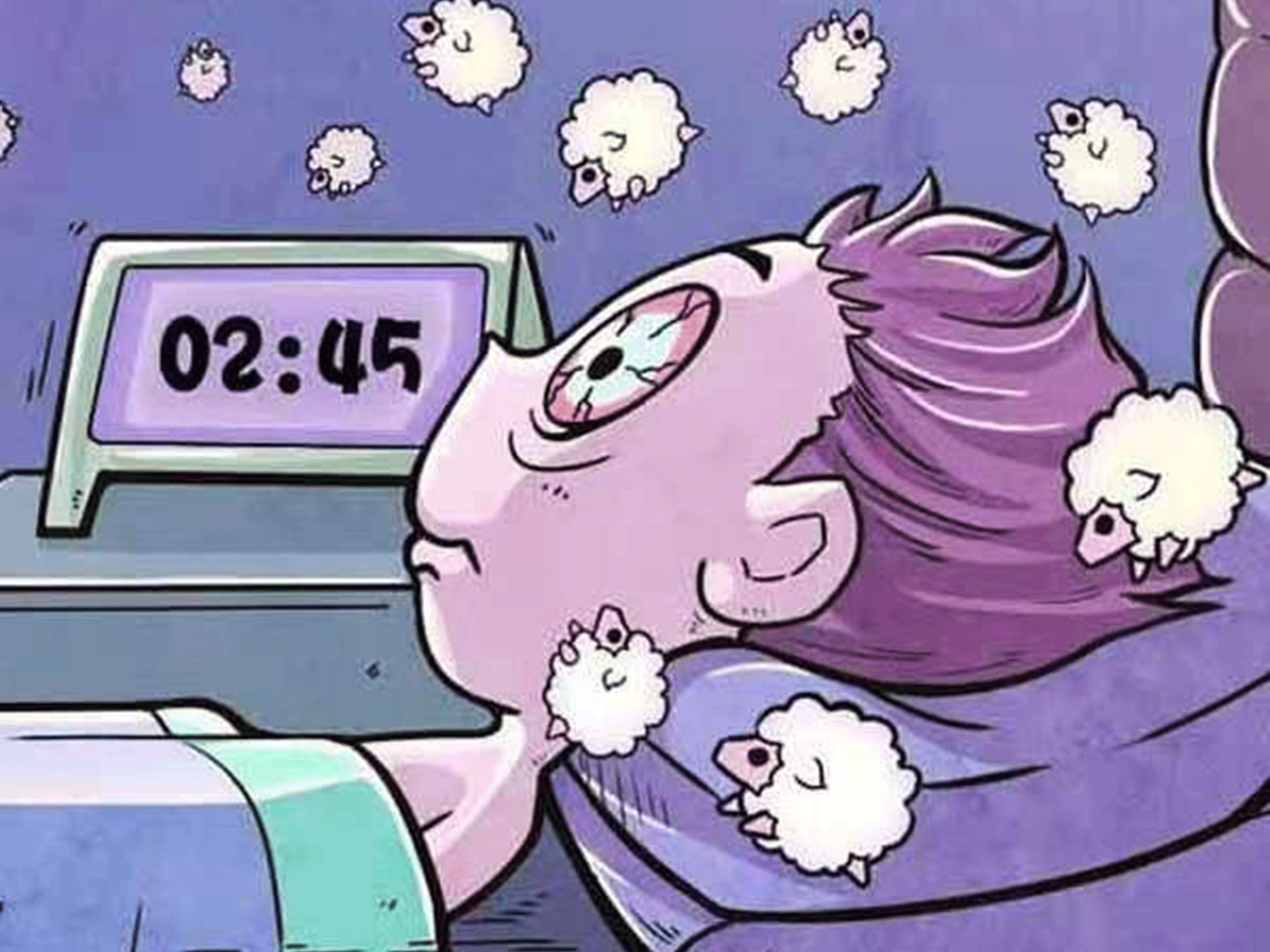 睡眠障碍症卡通图片