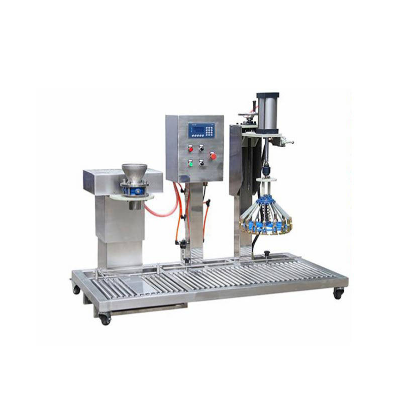 精细化工半自动灌装机15千克吹塑桶多彩漆灌装机