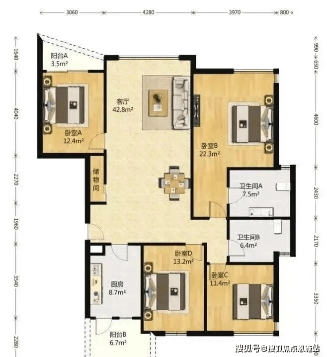 仁恒滨江园户型图251方图片