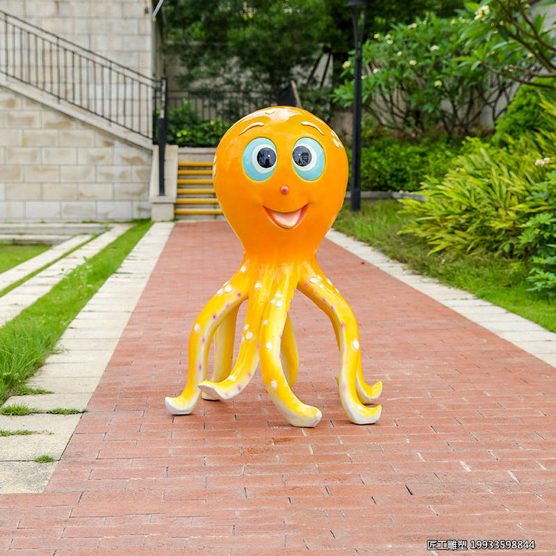 玻璃钢海洋生物八爪鱼雕塑 海洋主题景观摆件_艺术品_人们_环境