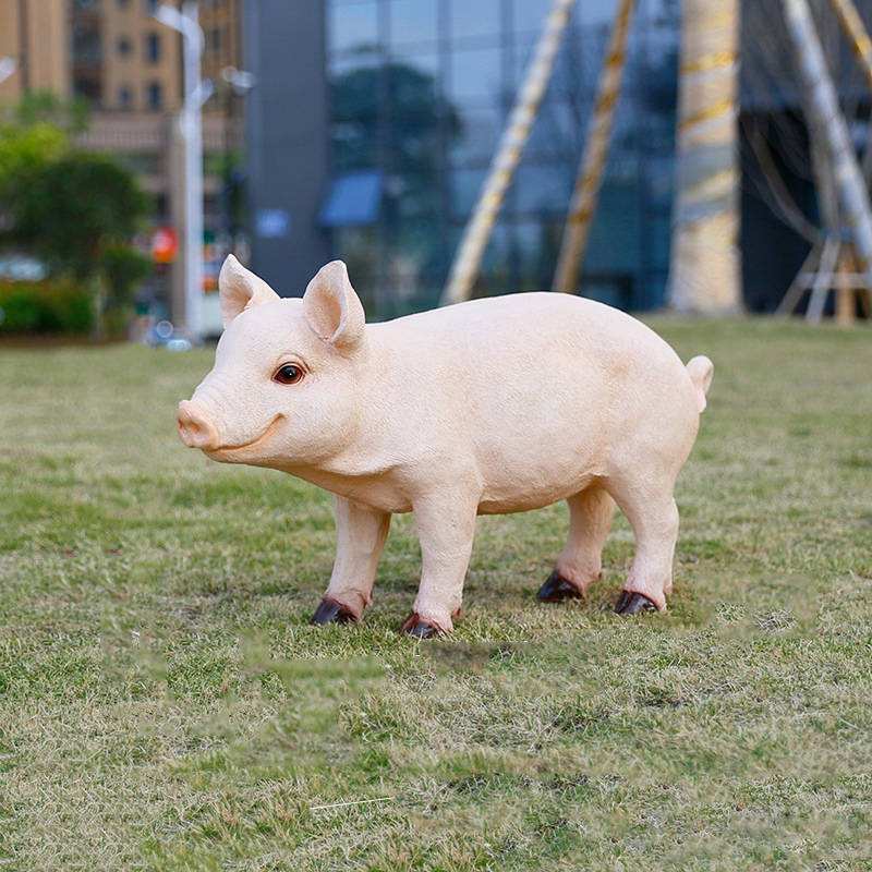 玻璃钢仿真小猪仔雕塑 草坪动物造型装饰