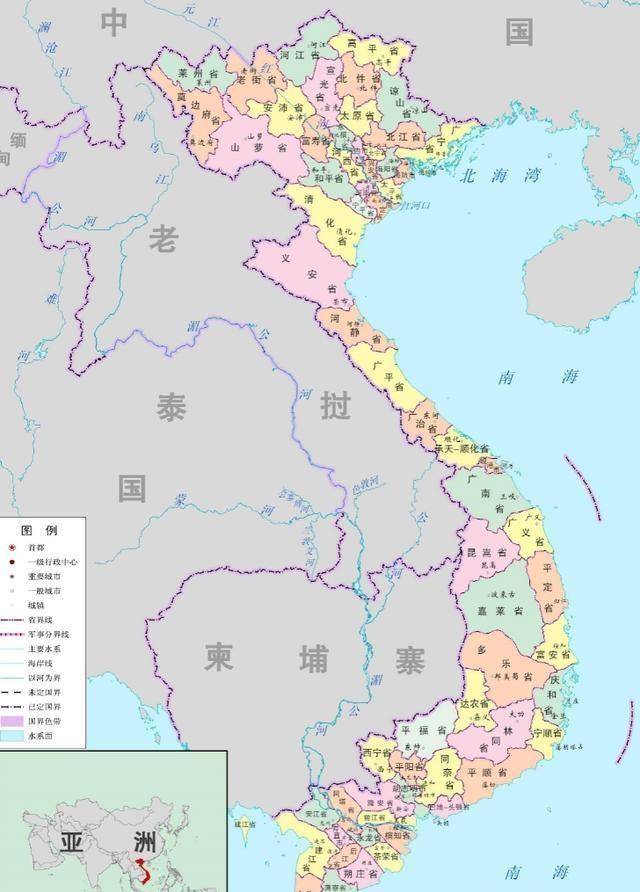 这五个直辖市基本上就是越南的一线城市,五个直辖市分别为芹苴,岘港