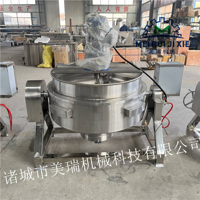 卤牛肉用全自动夹层锅 可控温可设定温度夹层锅 燃气式夹层锅现货