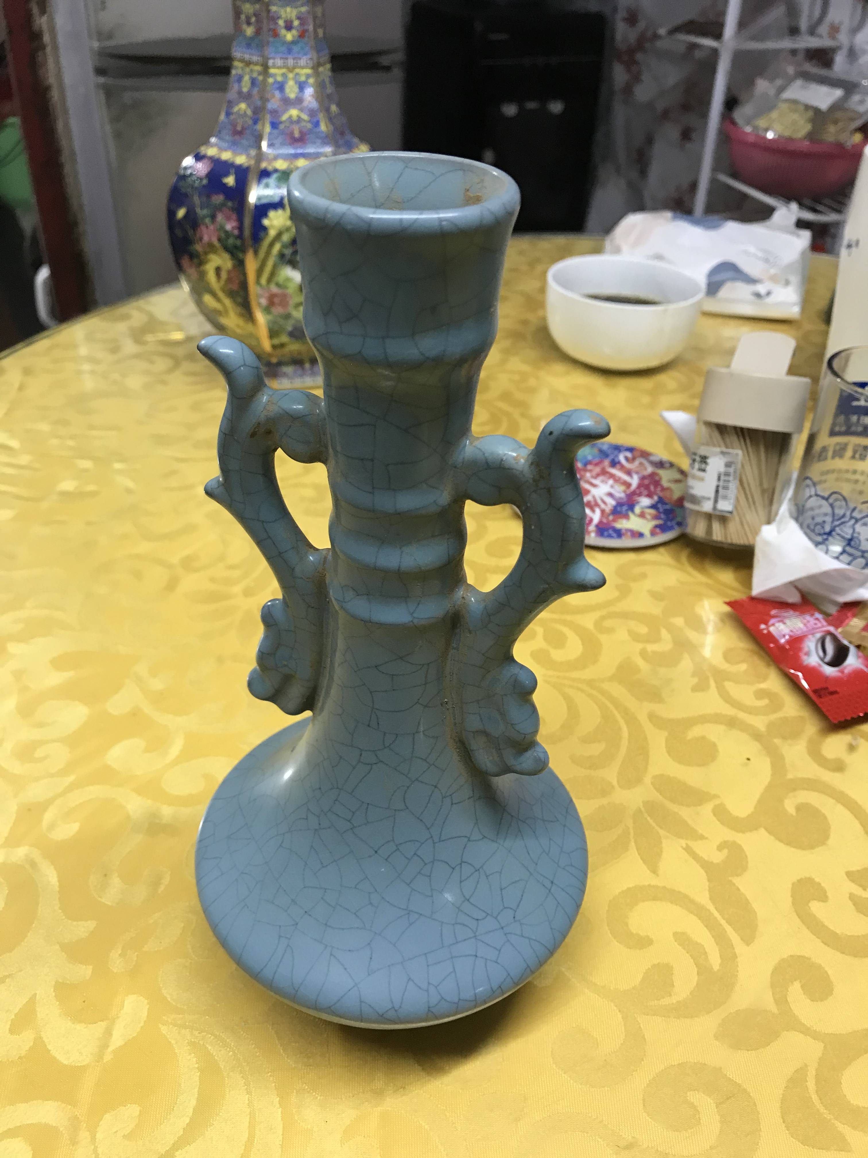 宋徽宗官窑御贡赏瓶_瓷器_釉面_金国