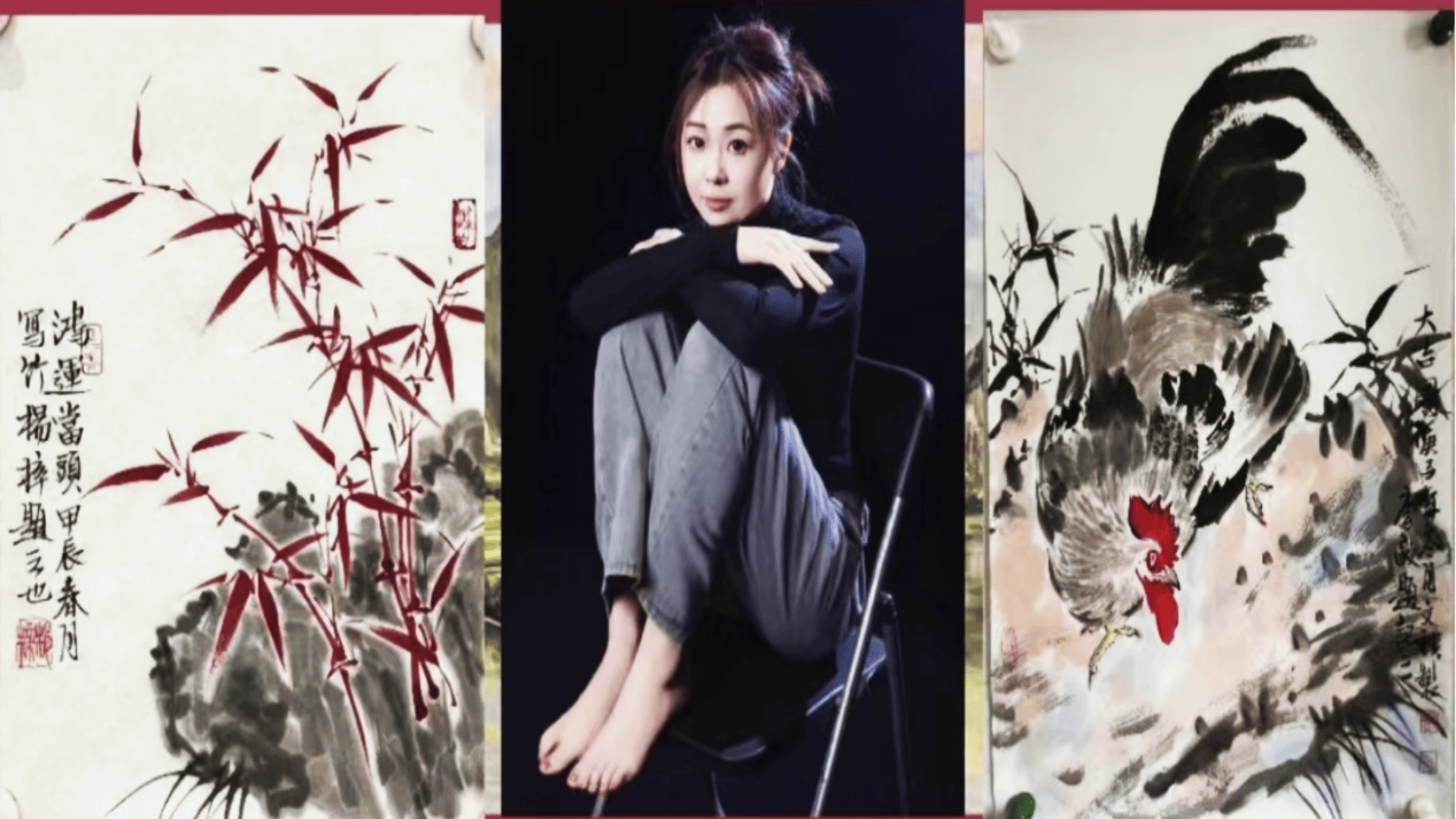 中国当代青年女画家杨梓《墨竹图》涤尽铅华留本色