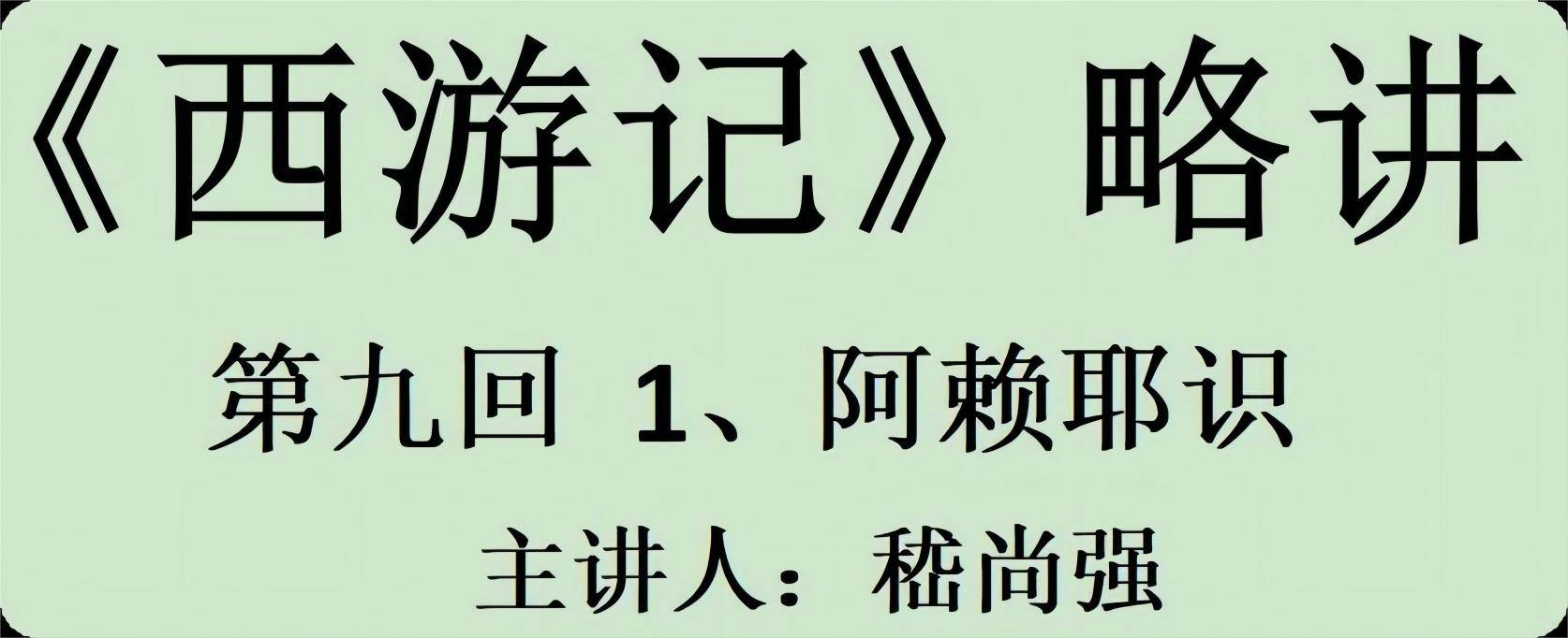 《西游记略讲》第九回 1,阿赖耶识 (主讲人:嵇尚强)