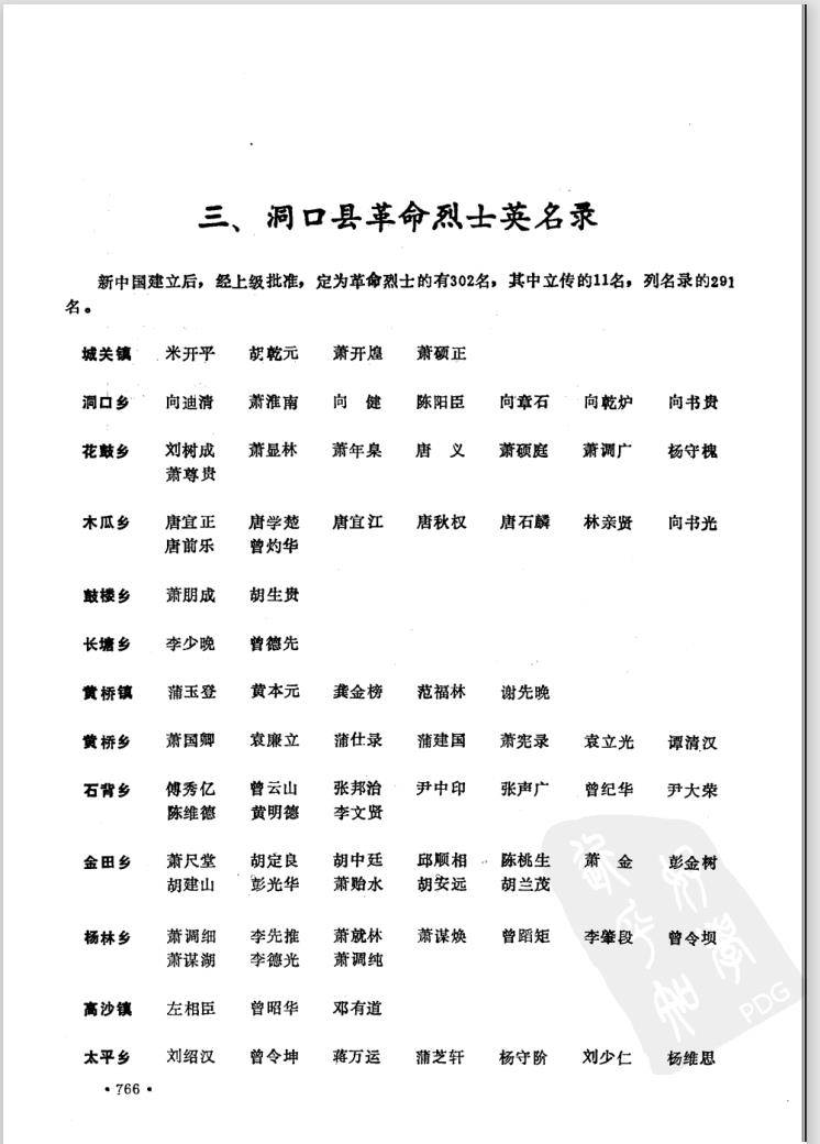 人物表笔者有《洞口县志》可以分享给大家关于洞口县的革命烈士信息