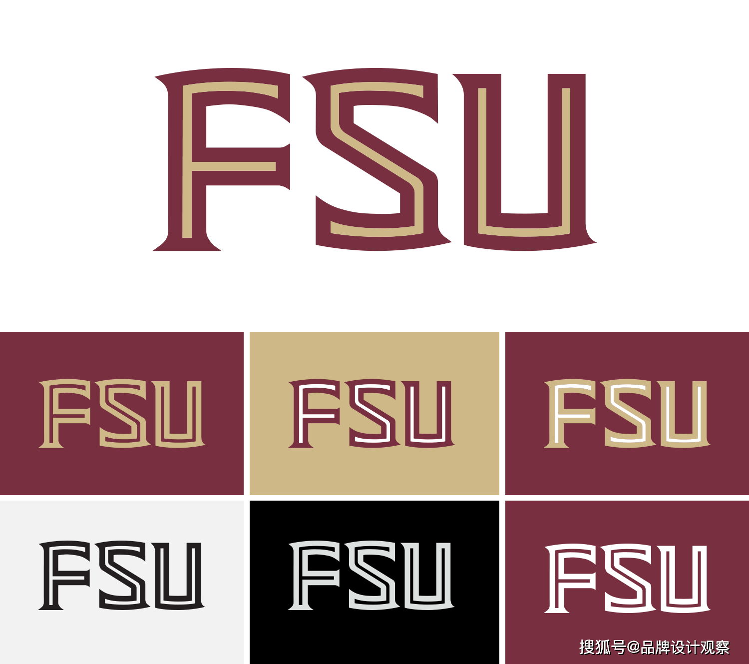 "佛罗里达州立大学革新品牌形象:放弃弃传统徽章,力推全新fsu字标logo