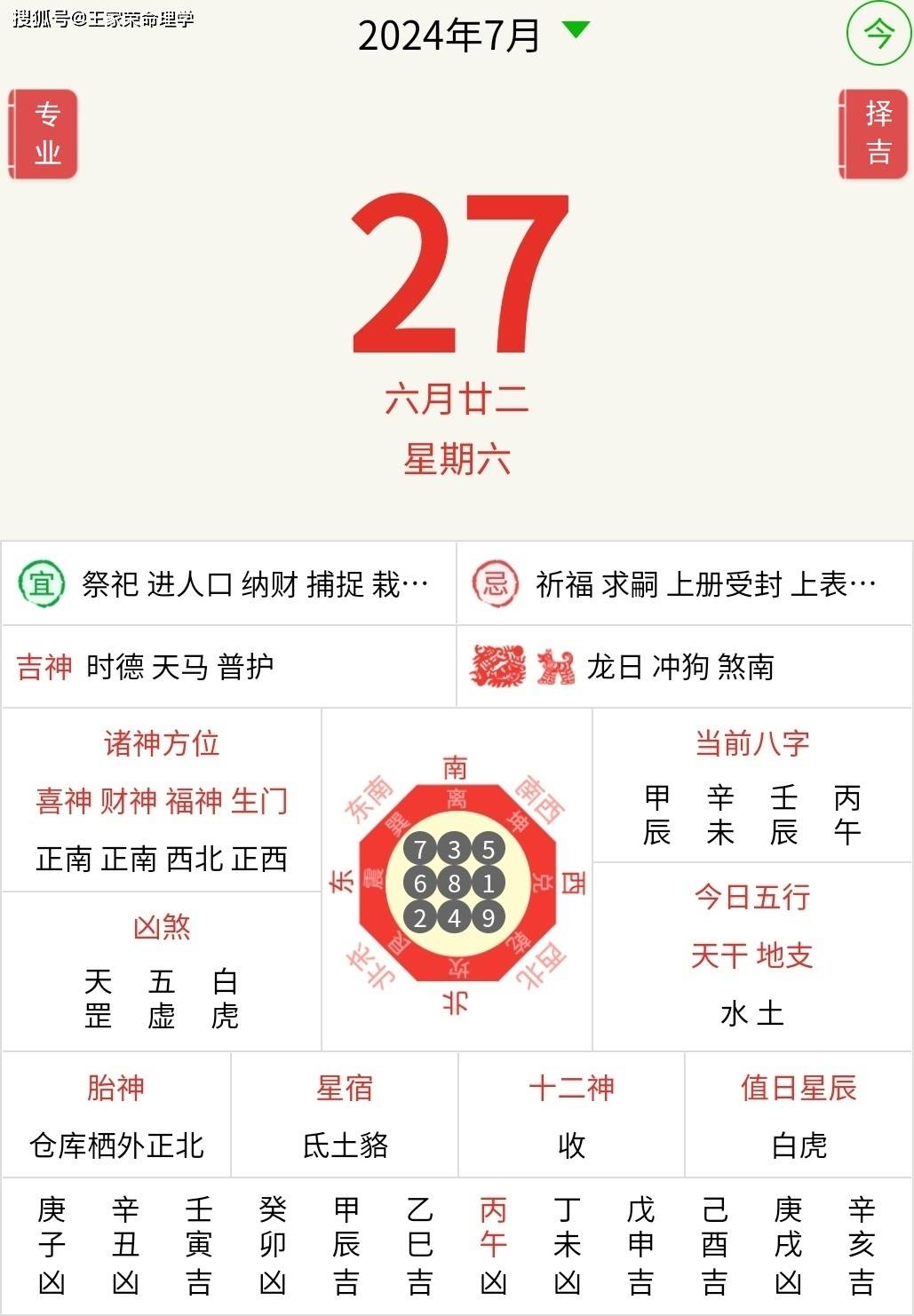 今日十二生肖运势播报2024年7月27日