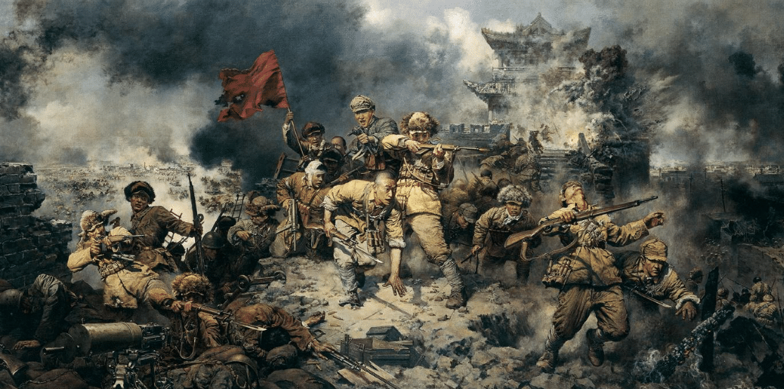 接下来就是国民党的大规模冲锋,一场漫长而艰辛的血战就此展开.