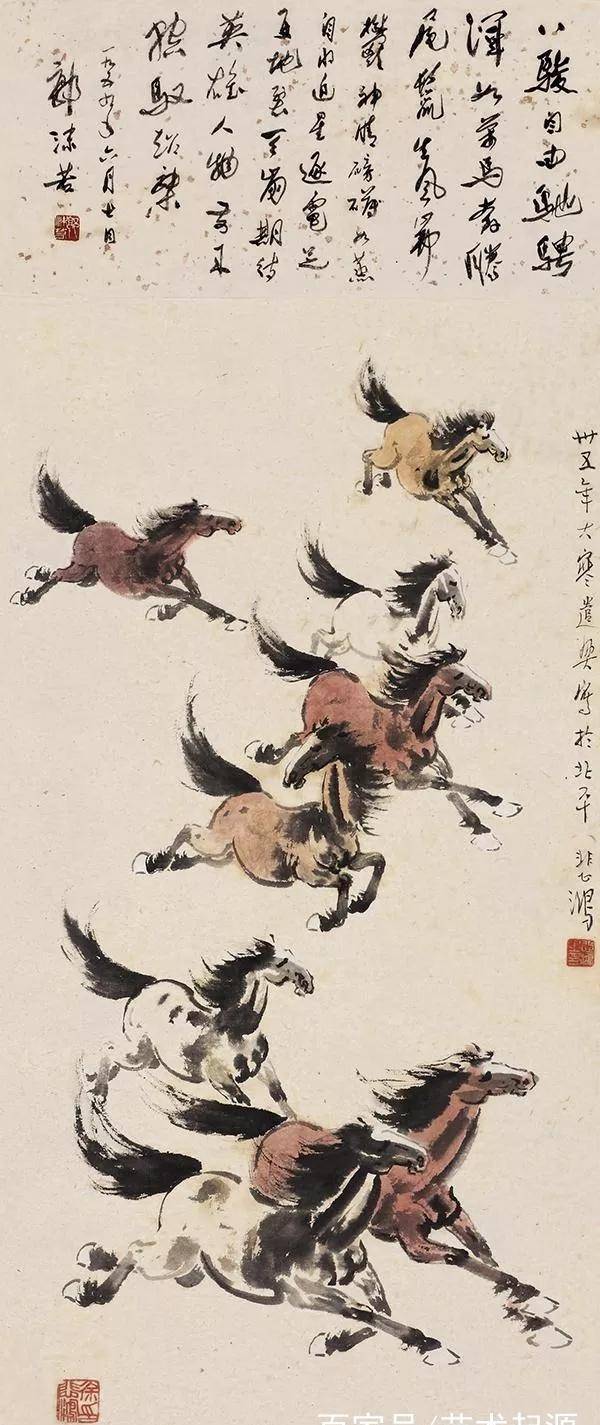 徐悲鸿画8只马卖1652万,潘天寿只画半头牛,价格超他10倍