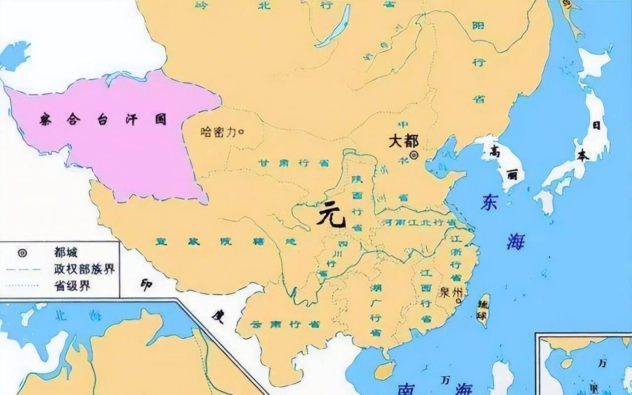 中国元朝地图最大图片