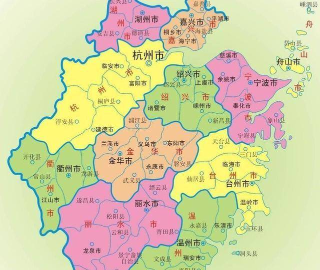 浙江城市地图 放大图片