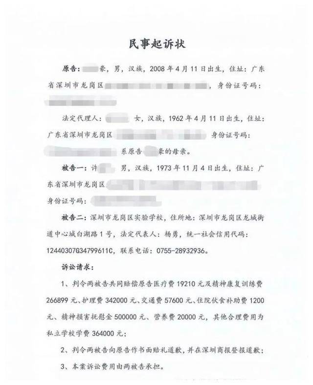 14岁自闭症男孩状告同学爸爸,索赔157万:他冲进教室打伤我