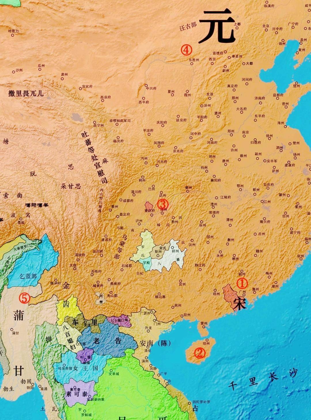 元朝时期世界地图图片