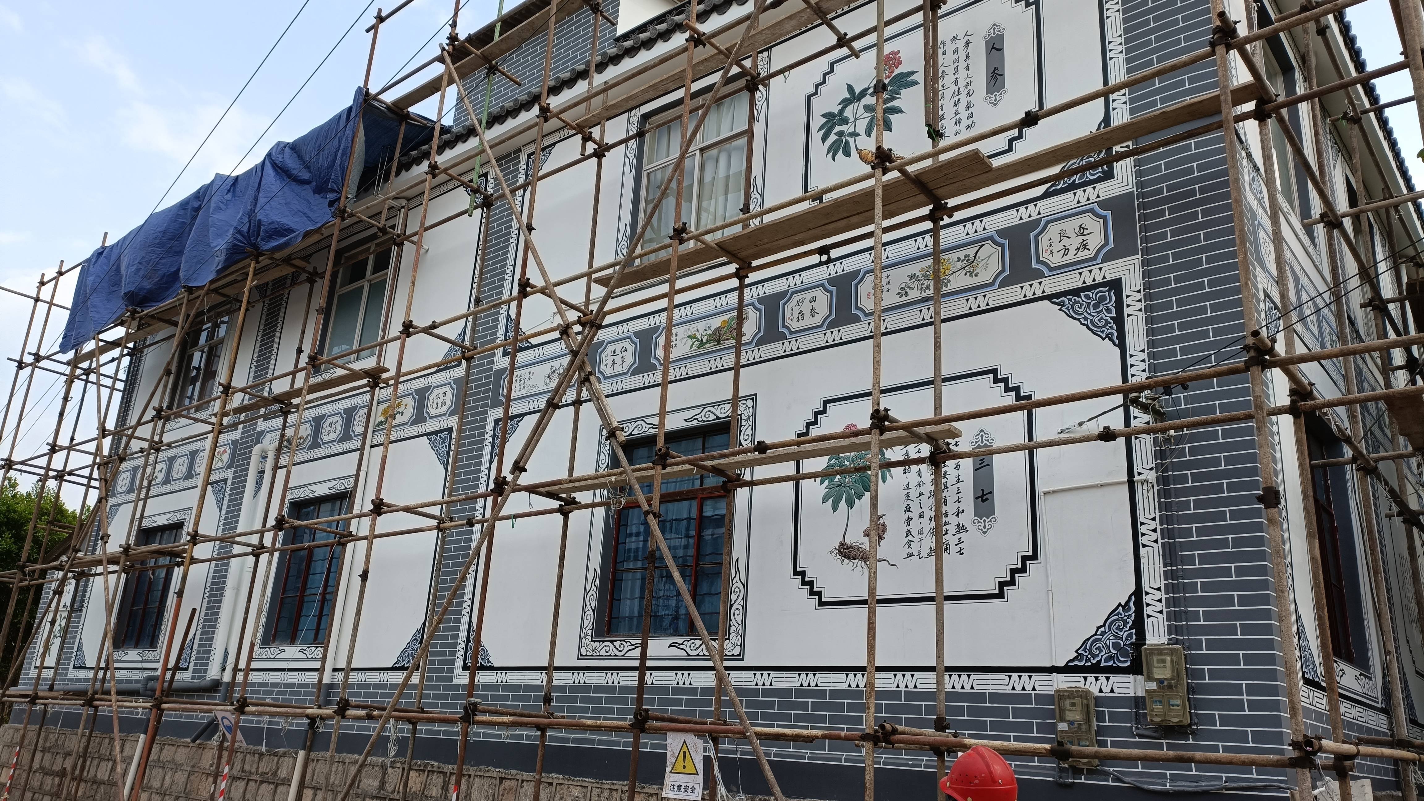 昆明太平白族文化墙绘墙画——昆明沙朗白族民居墙体彩绘——昆明锦泰