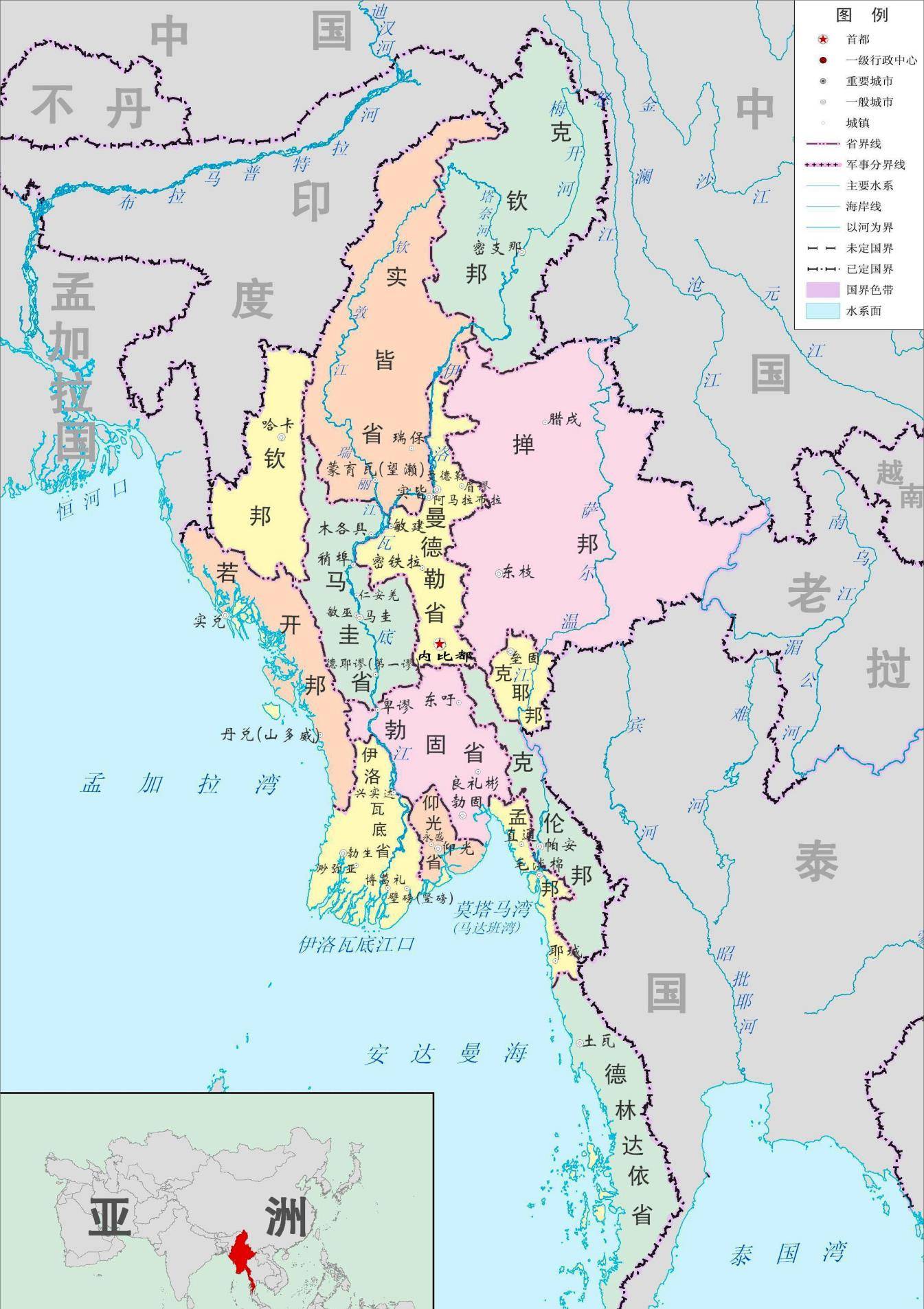 缅甸宣慰司地图图片