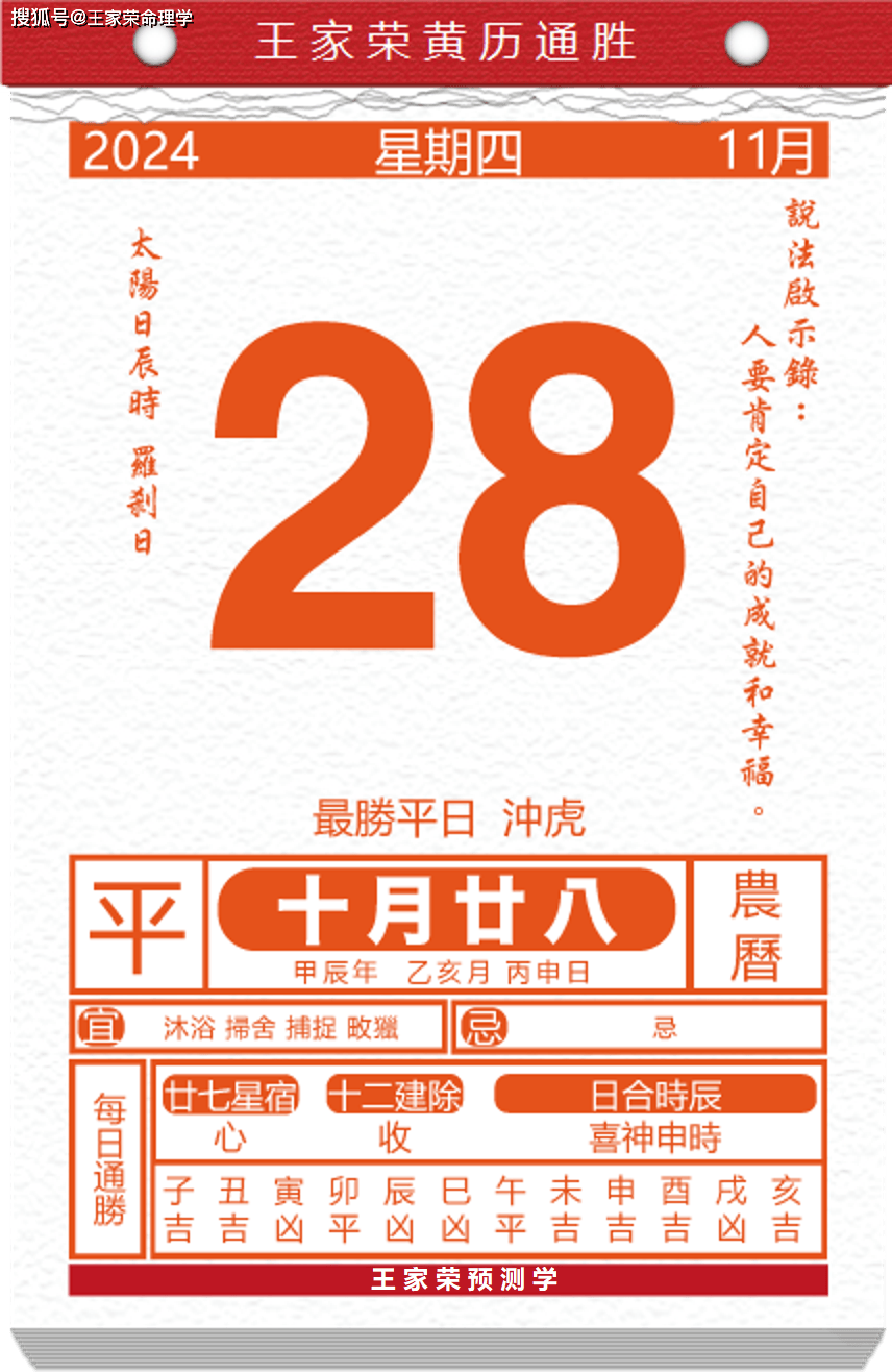 今日生肖黄历运势 2024年11月28日