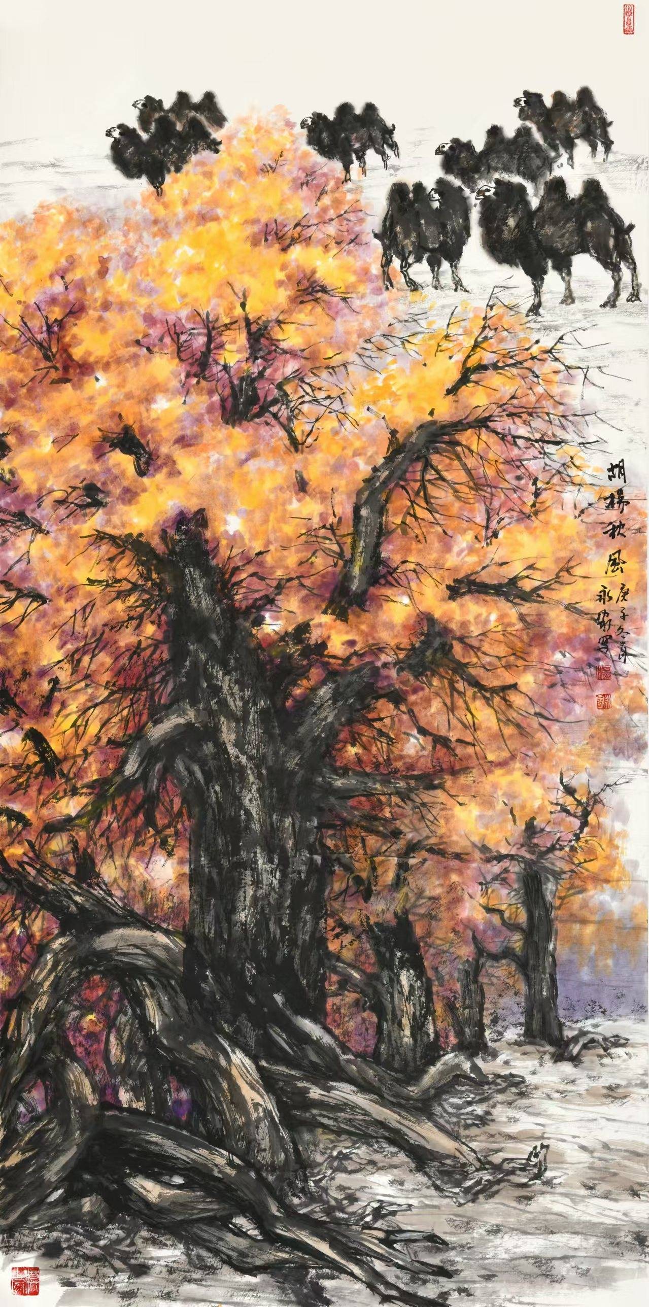 央清美术学府客座教授杨永家作品综合赏析_中国_胡杨_大漠