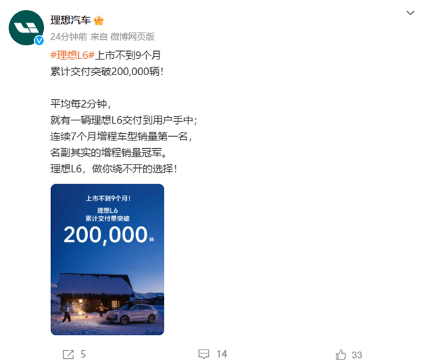 理想L6上市9个月狂销20万，增程混动市场新霸主诞生！