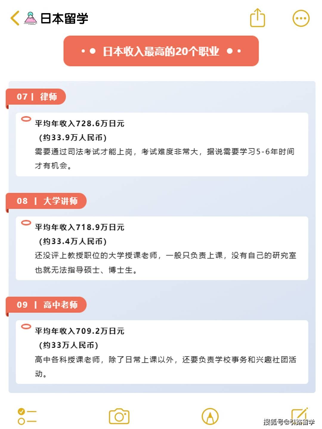 日本收入最高的20个职业，前三上千万年薪？_搜狐网