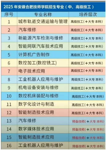 合肥技师学院专业设置_安徽中考落榜学生技师学院_重庆机械电子技师学院