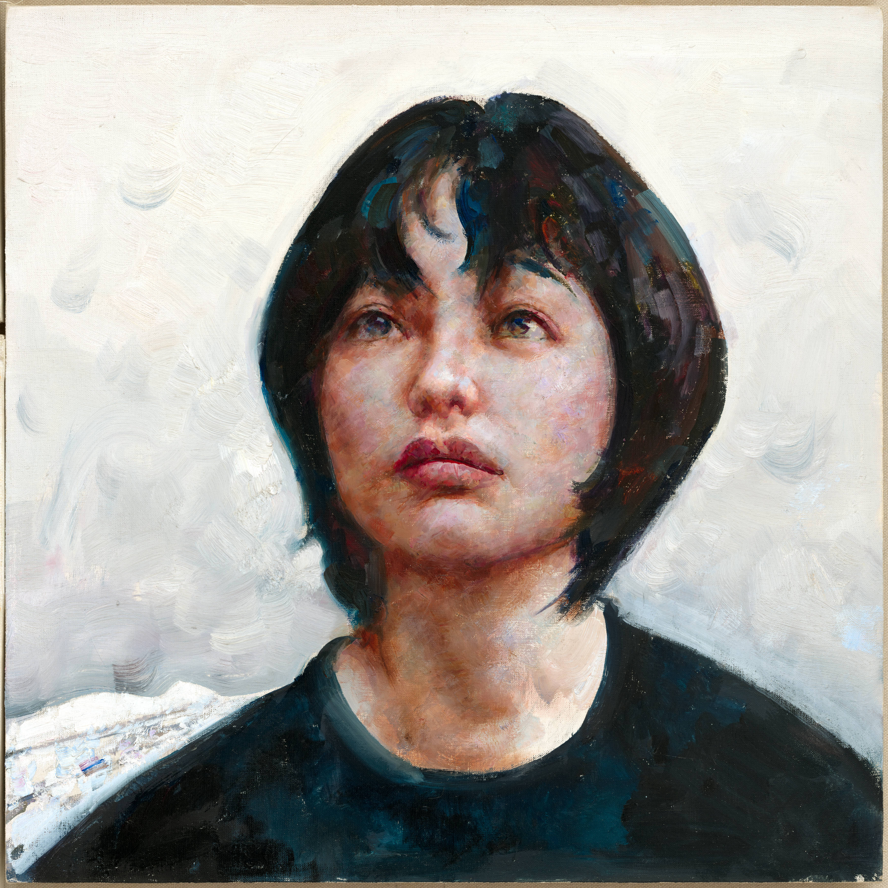 布面油画 50cmx50cm赵培智《穿蓝裙子的女孩》 2023年 布面油画 100cm