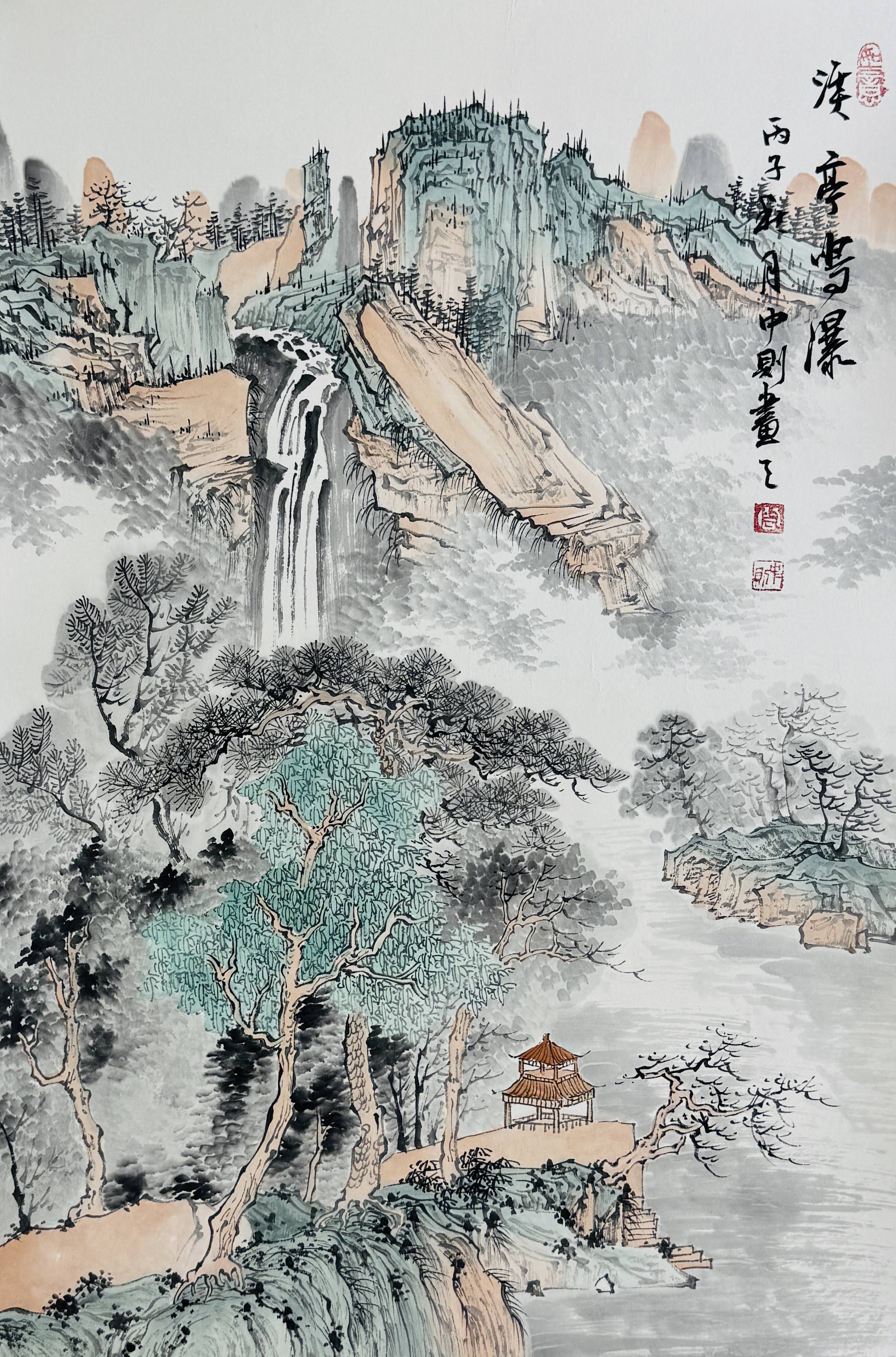 周中则山水作品受韩国美术画院邀请举办展览