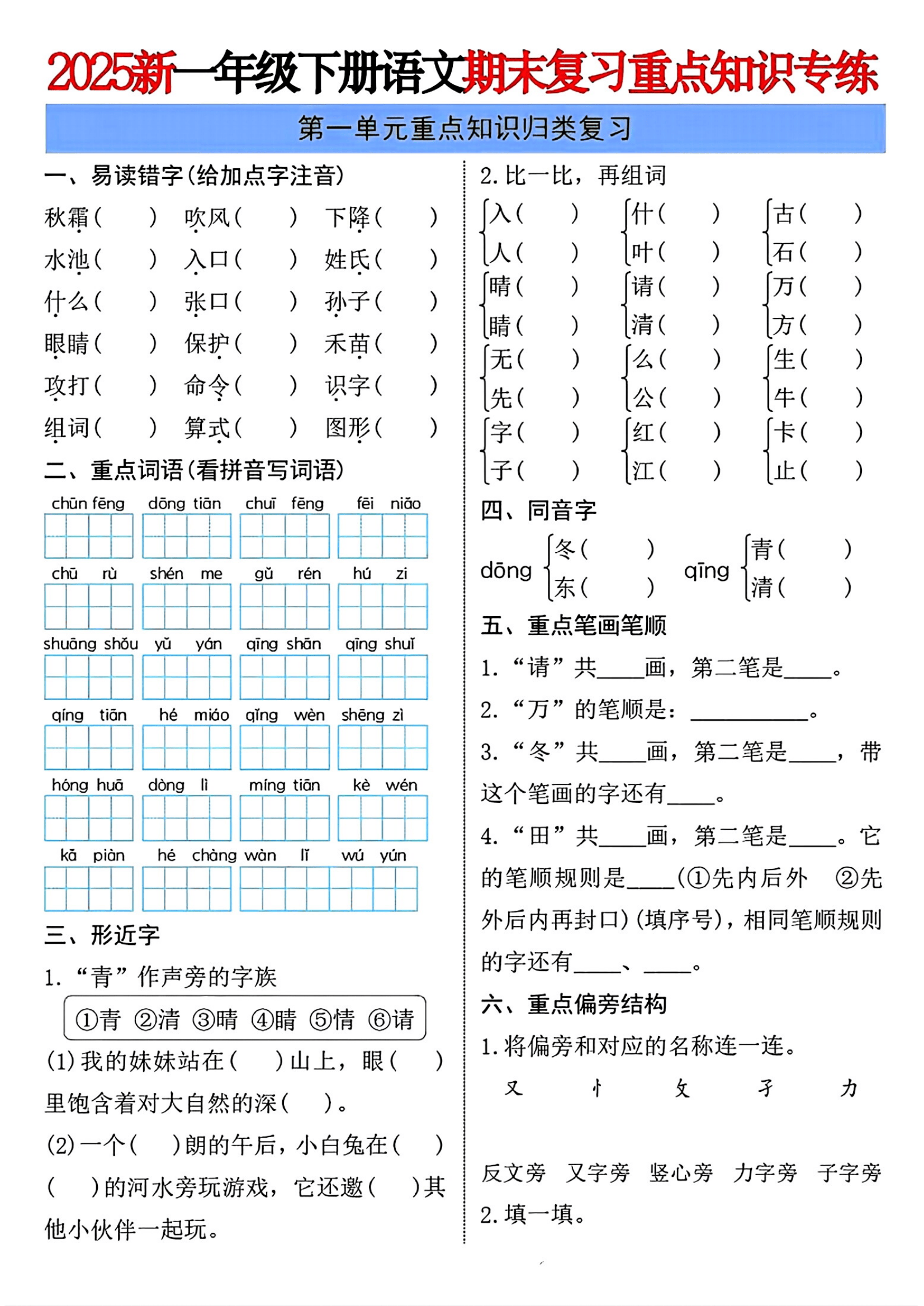 分班考语文一轮复习资料包(分班考试语文必考题型2021)