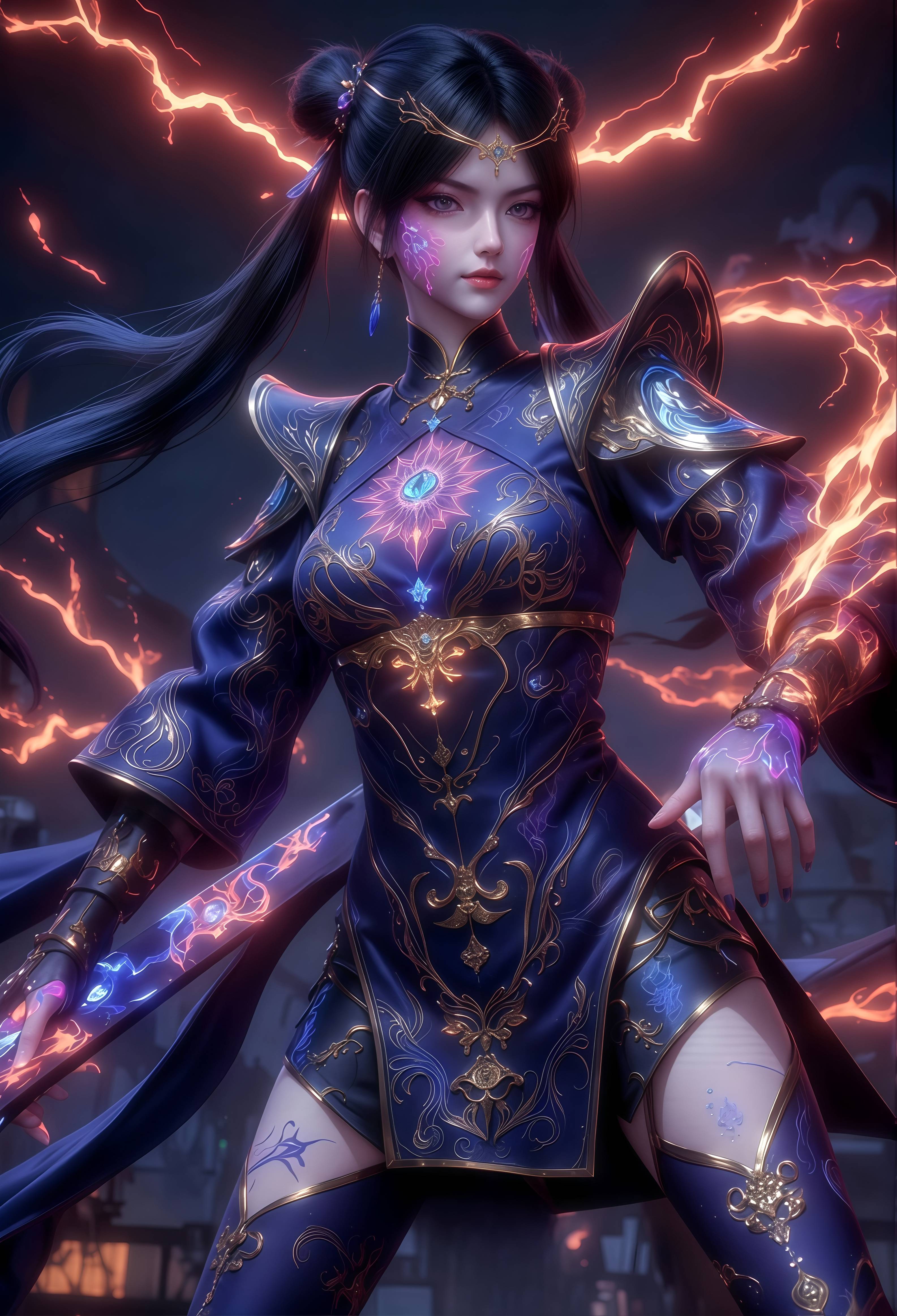 国漫女神AI绘画手机壁纸：《长生界》刘月、《沧元图》李少英