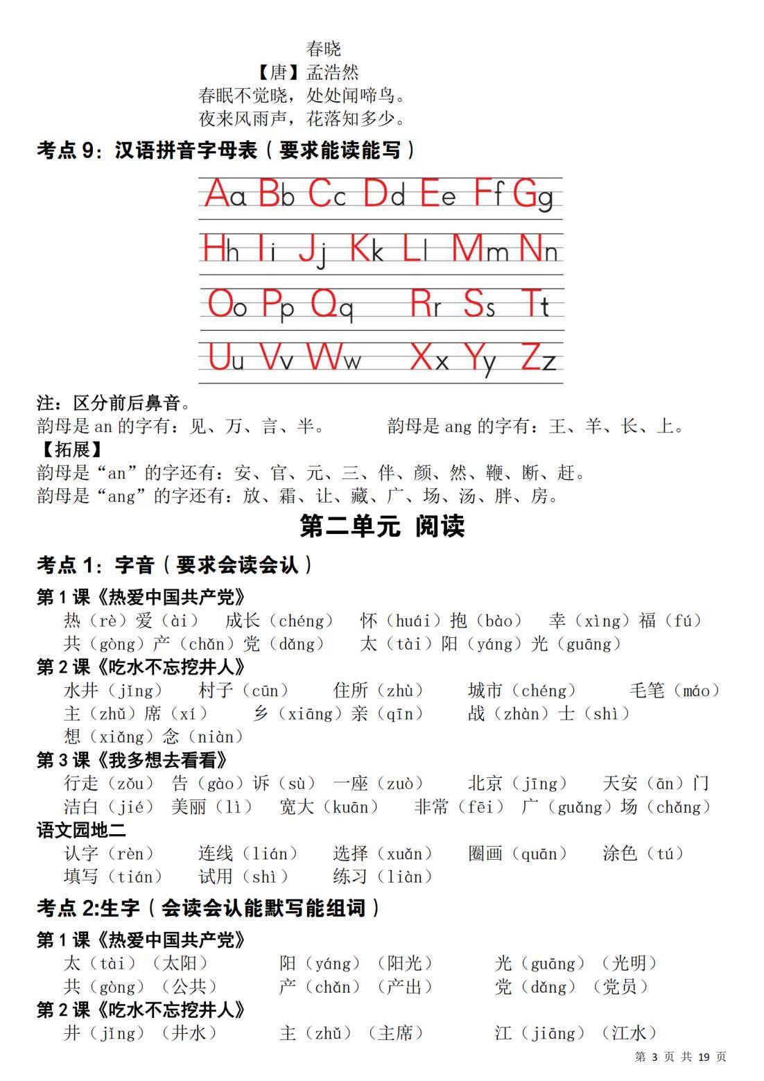 关于小学全科资料！适合复习，重点突出的信息
