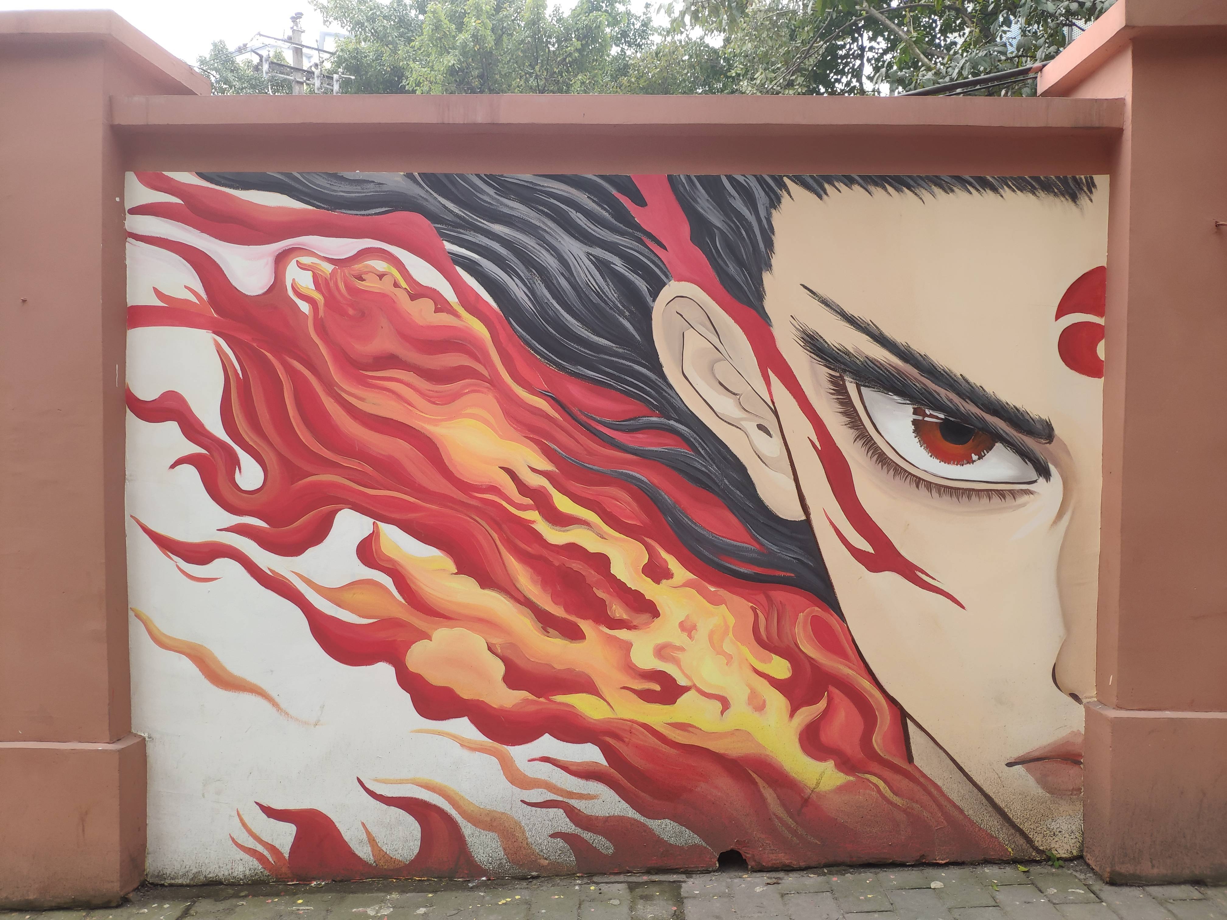 重庆街头现30米长"哪吒"主题涂鸦墙 堪称街头艺术的巅峰之作