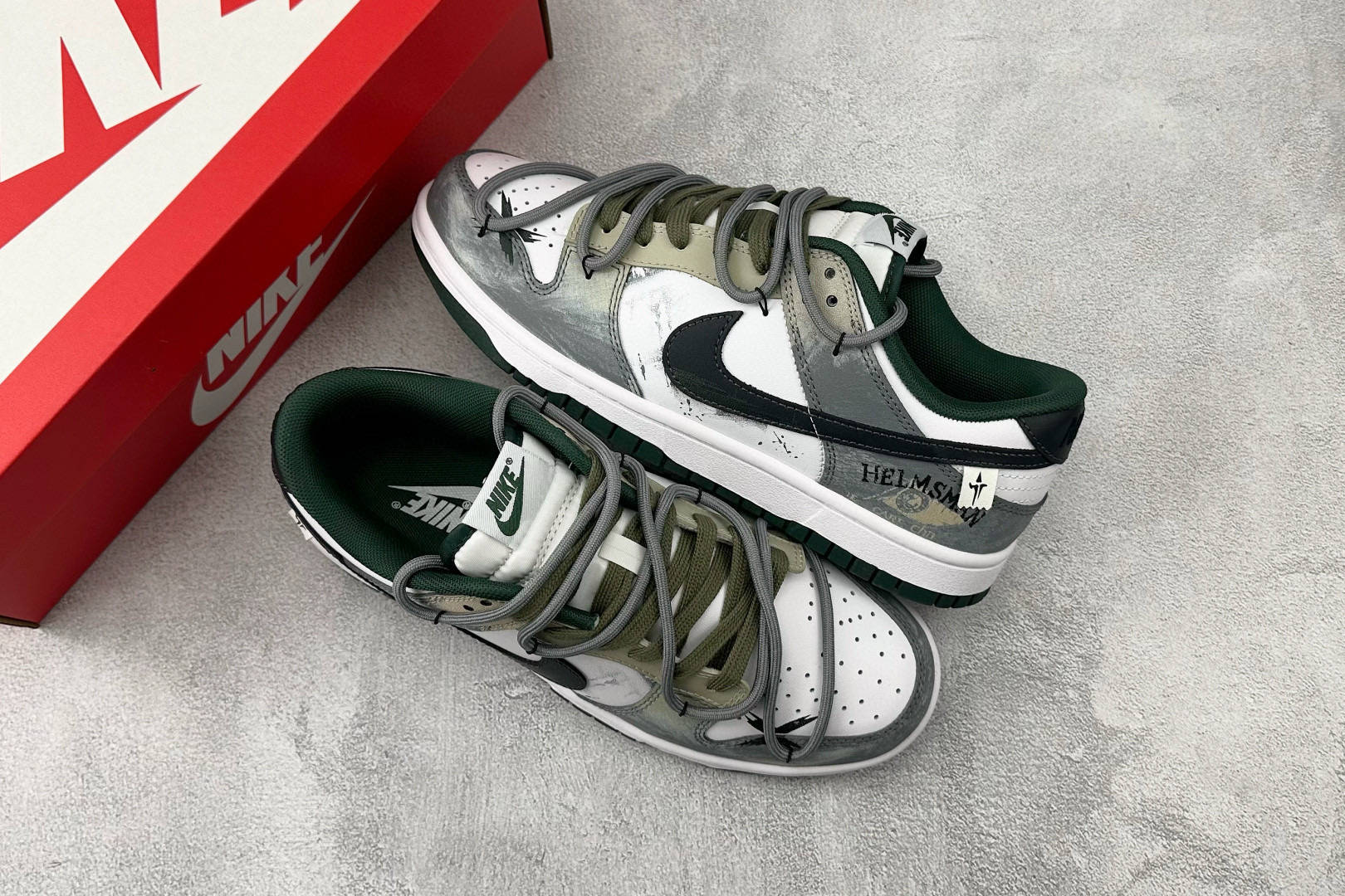 耐克nike dunk 野兔氧化车间石灰肌理涂鸦渐变板鞋