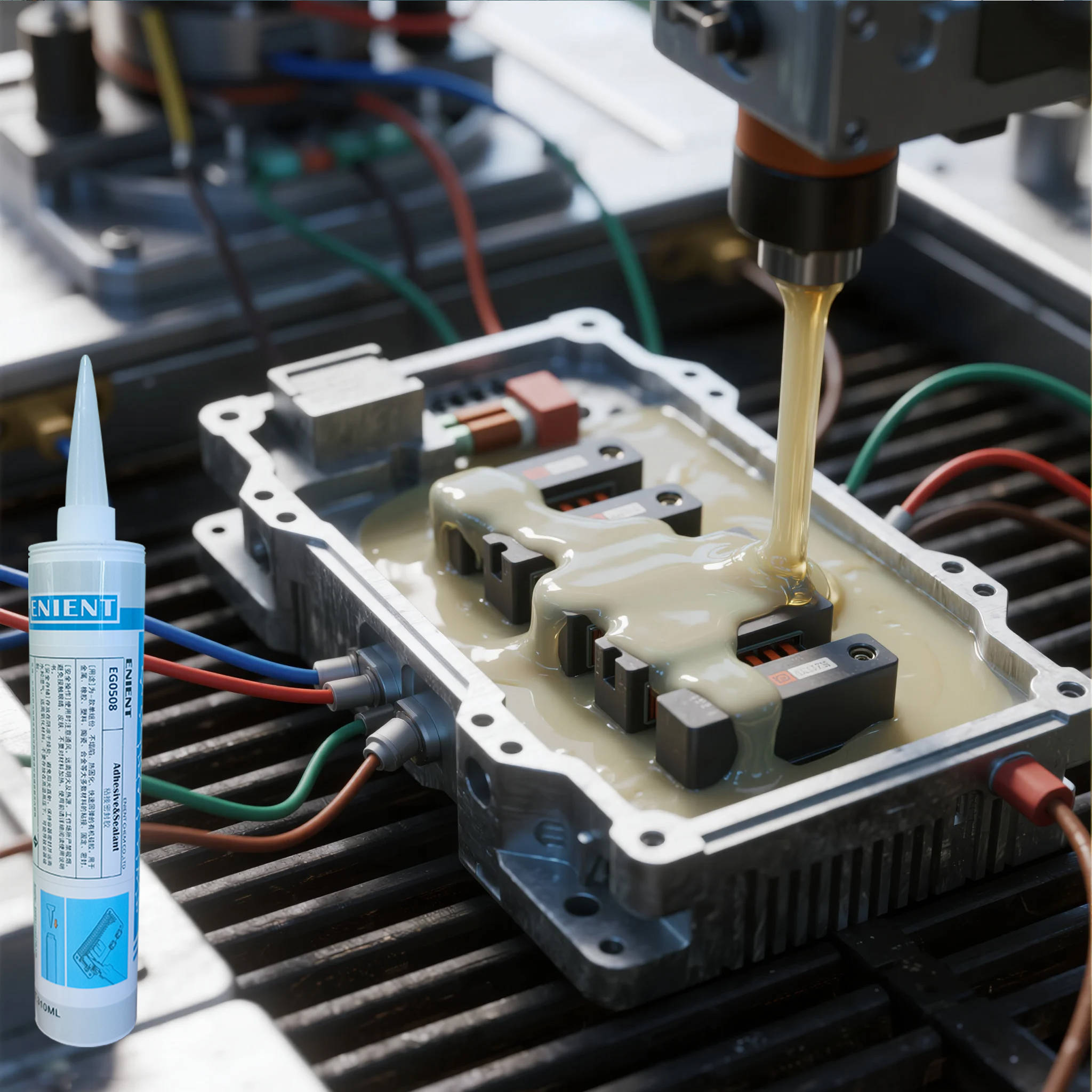 驱动电机控制器全封闭灌封工艺突破