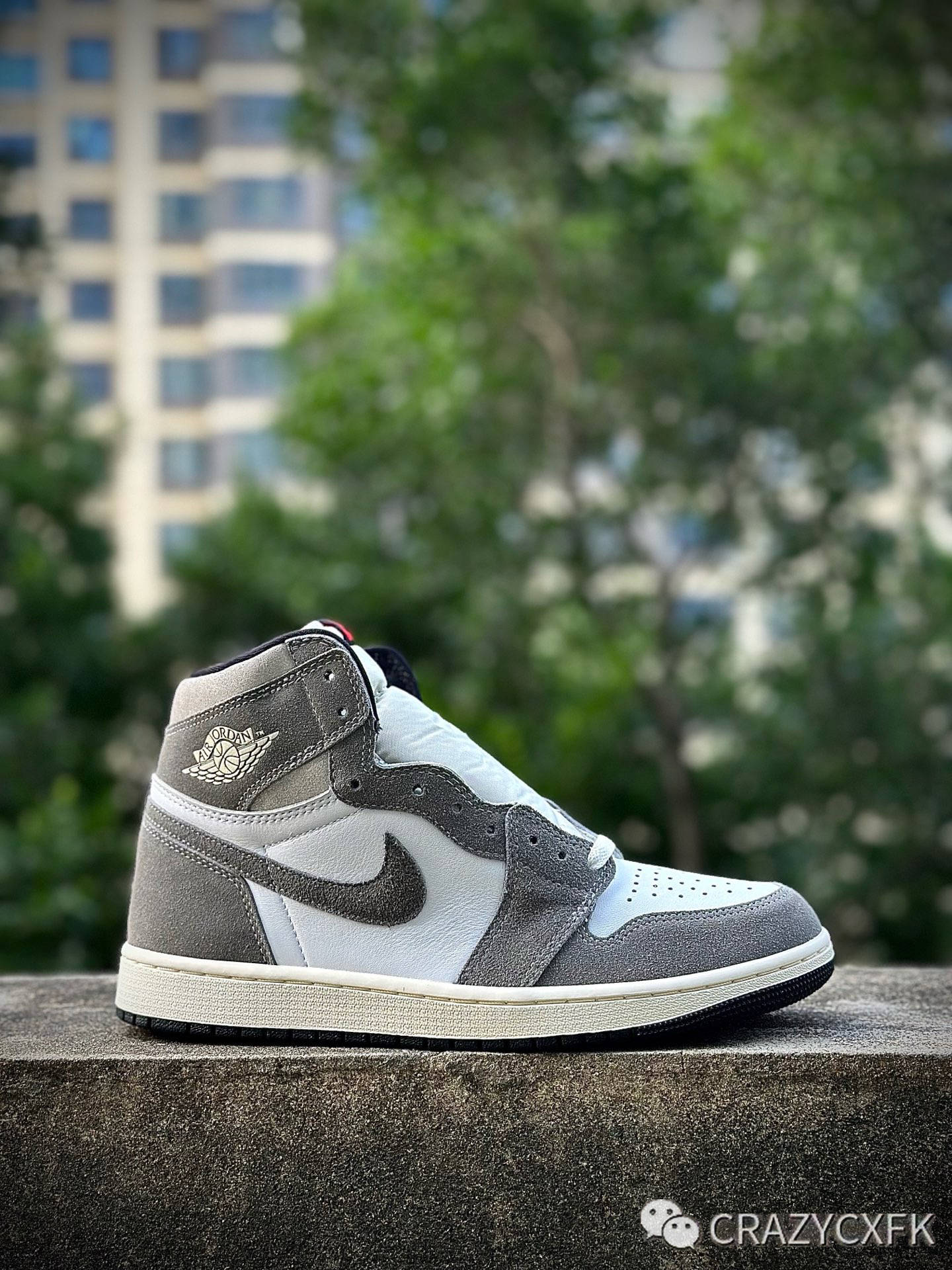 乔丹air jordan 1 retro high washed black 水洗灰高帮运动鞋