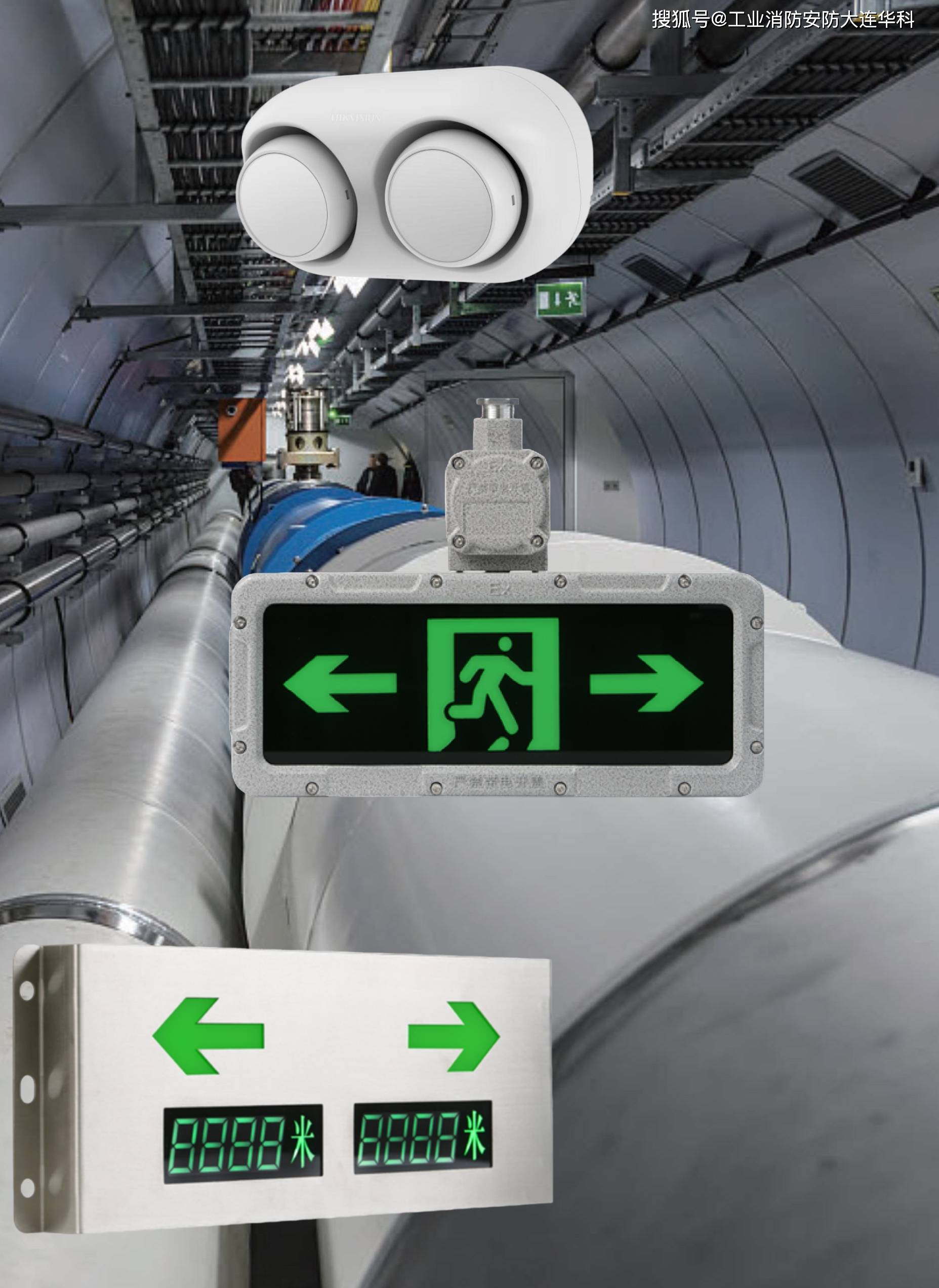 城市综合管廊消防应急照明和疏散指示系统dc36v/dc48v防护等级ip68